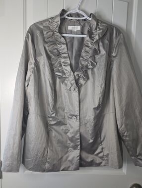 Christopher & Banks Soft Silver Evening Jacket NWOT 2X